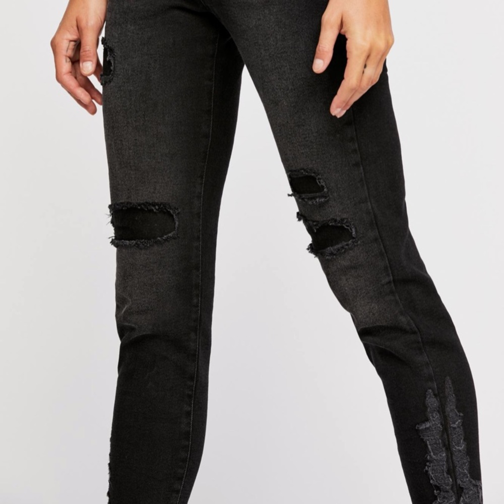 Free People Black Destroyed Skinnies